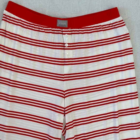 J.Crew Womens ECO Dreamiest LS Henley 2pc. Strip Pajama Set Top Pants Sz. Large - Picture 12 of 15